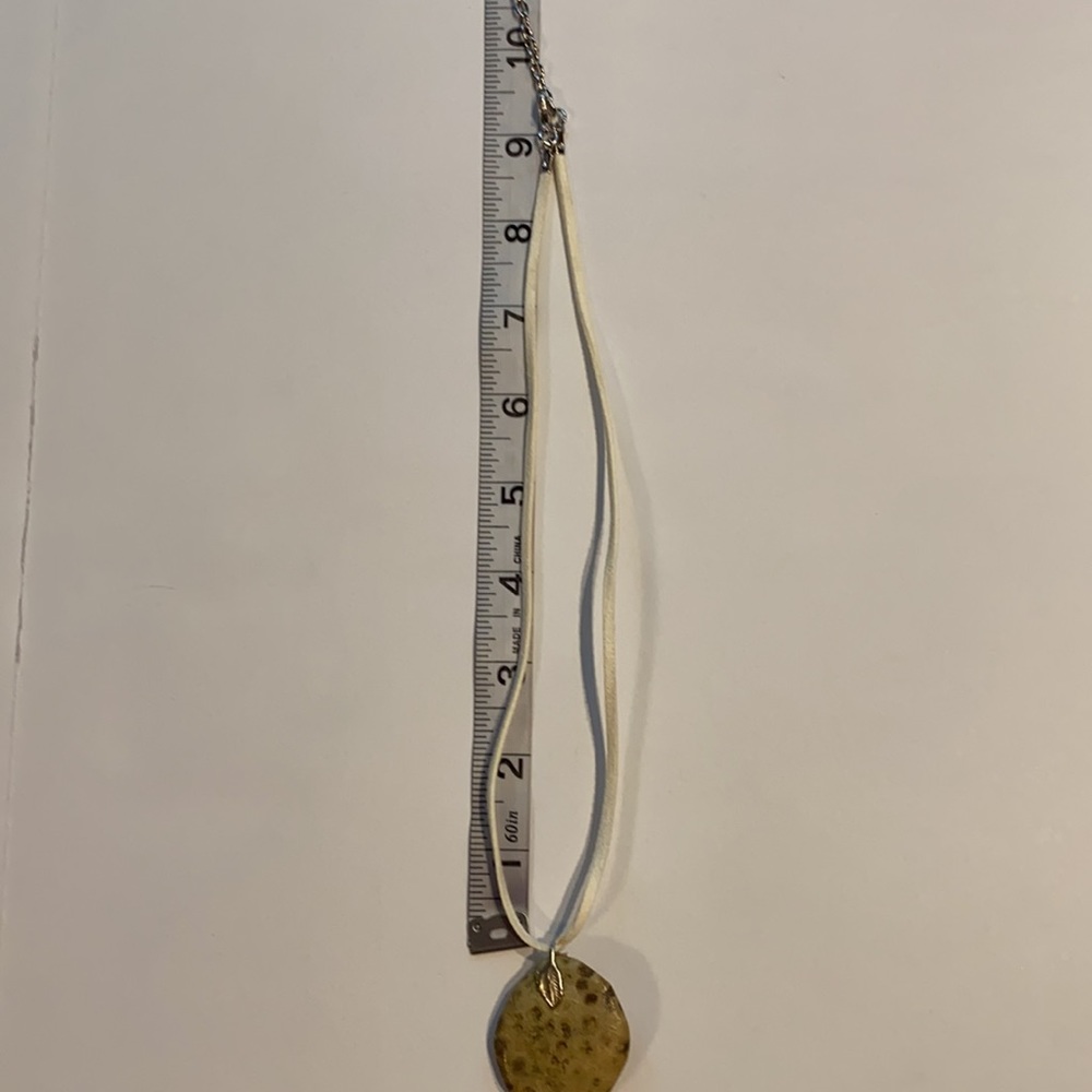 Petoskey Stone Fabric Chain 18” Necklace Jewelry - Picture 10 of 11